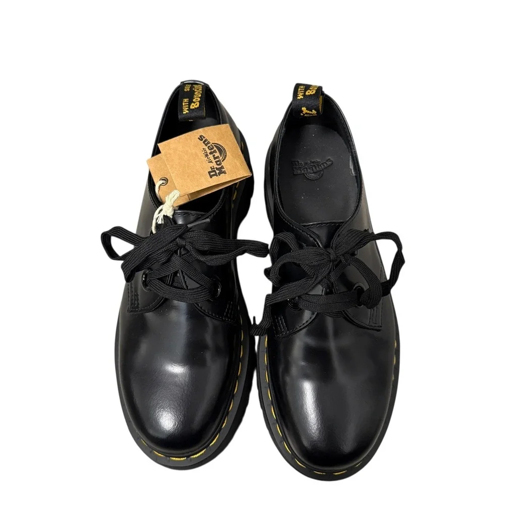 NWT Dr. Martens Holly Quad‎ Platform Oxford Shoes Black Leather US W10 (EU 42)